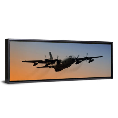 Four-engine Military Transport at Dusk Wall Art