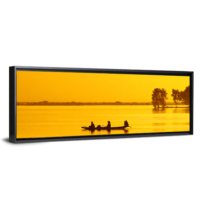Pirogue at Golden Dusk Wall Art