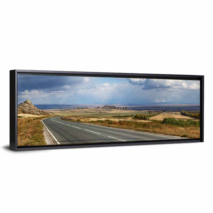 East Kazakhstan Road Wall Art as a framed canvas