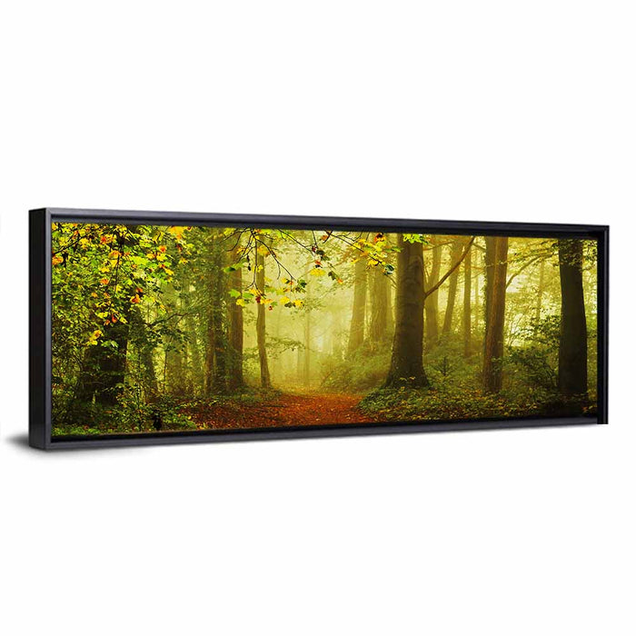 Smoggy Forest Wall Art as a framed canvas