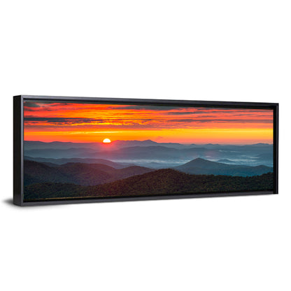 Blue Ridge Sunrise Over Misty Ridges Wall Art