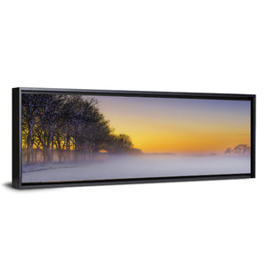 Foggy Winter Sunset Wall Art