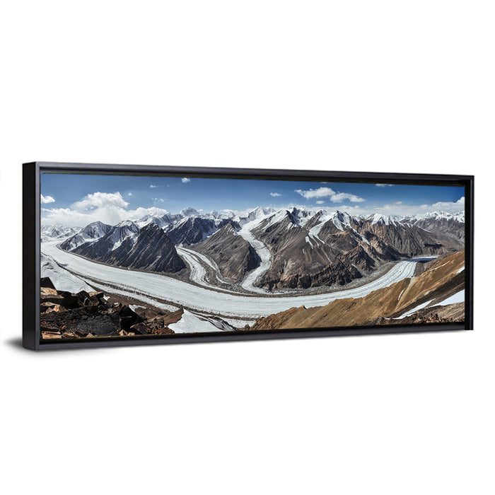 Fedchenko Glacier Valley Wall Art as a framed canvas