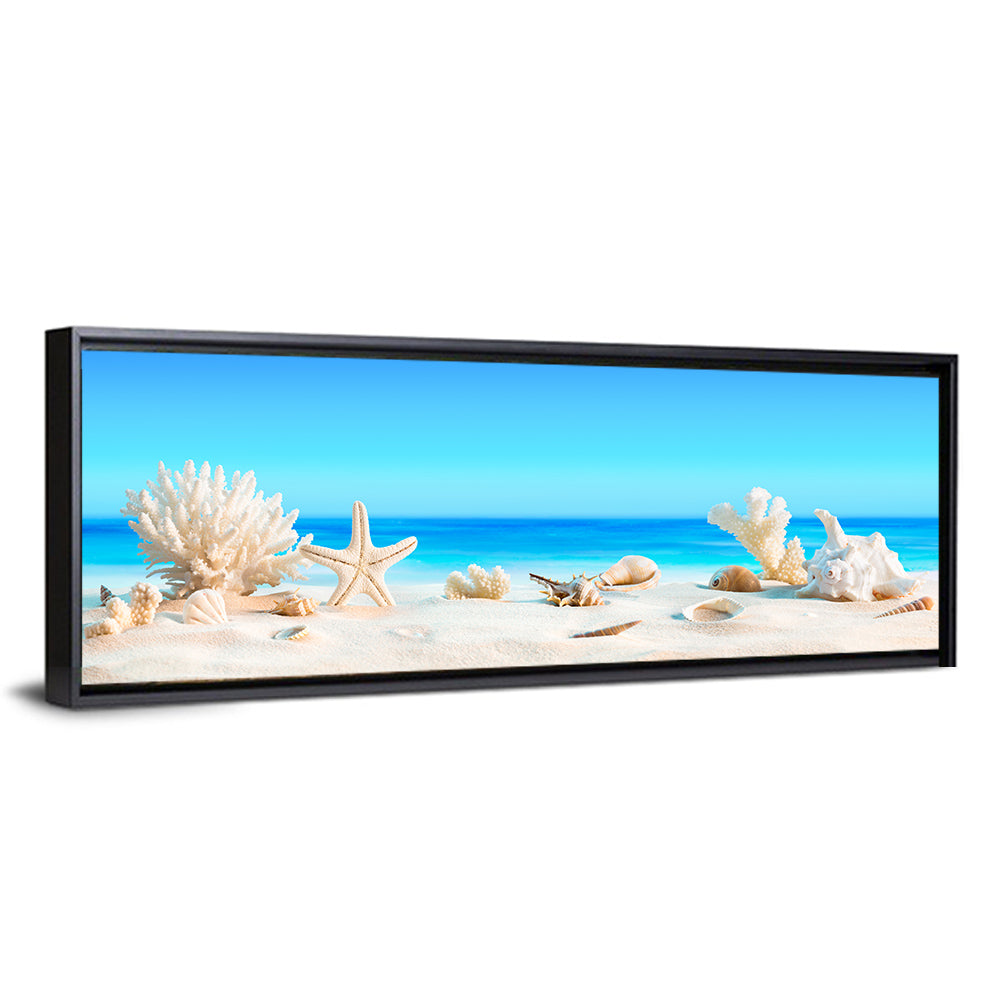 Seashells on Turquoise Shore Wall Art
