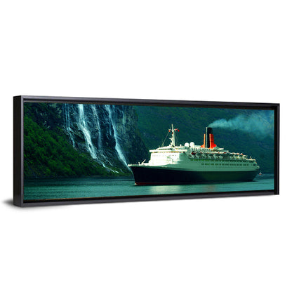 Cruise Ship at Geiranger Fjord Wall Art