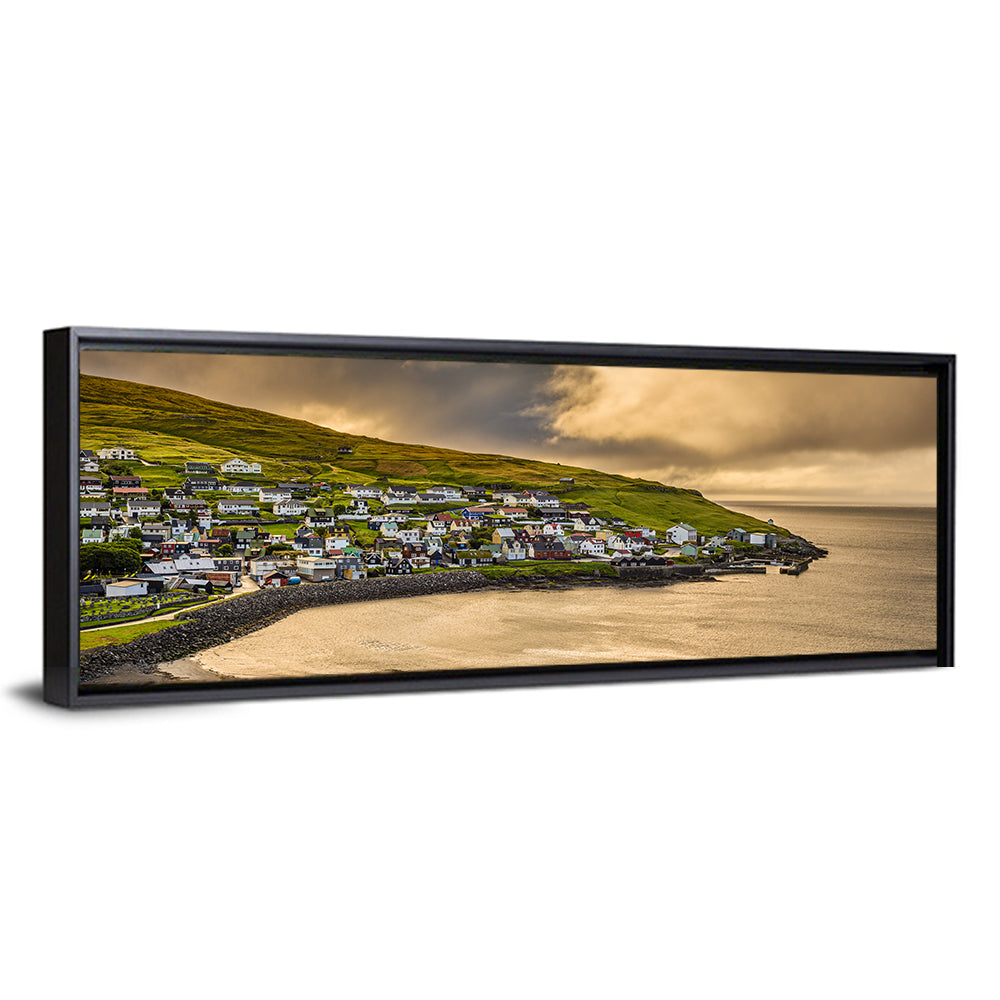 Coastal Village at Golden Hour Wall Art
