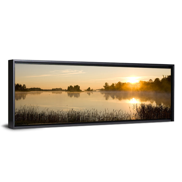 Tranquil Minnesota Lake Wall Art as a framed canvas