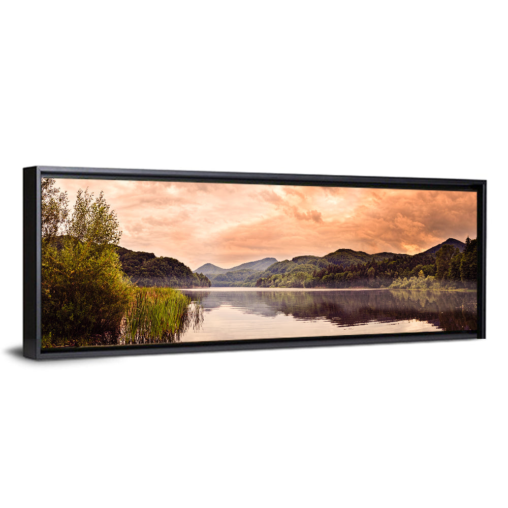 Cloudy Lake at Golden Hour Wall Art
