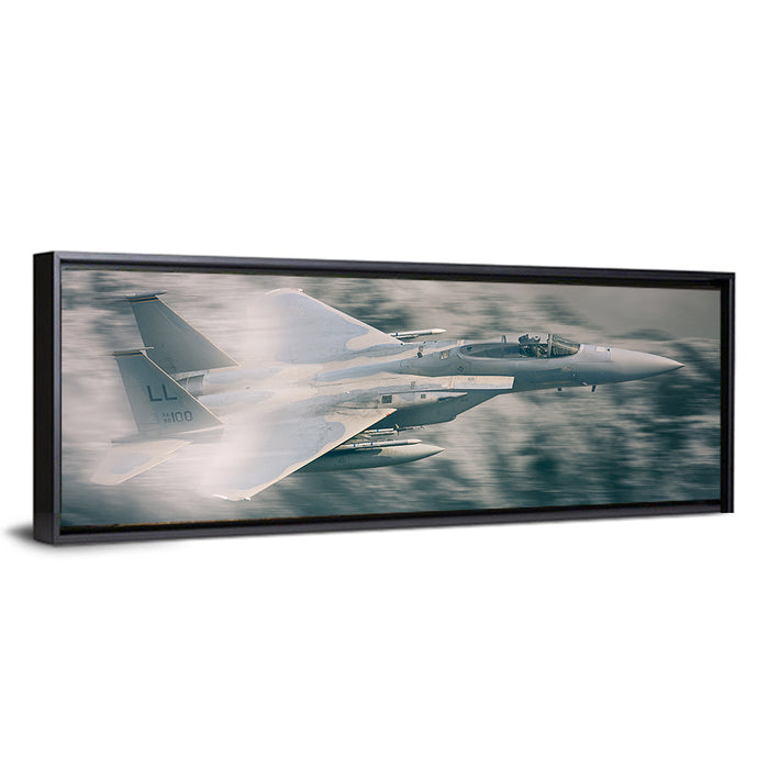 F-15 Fighter Jet Wall Art as a framed canvas