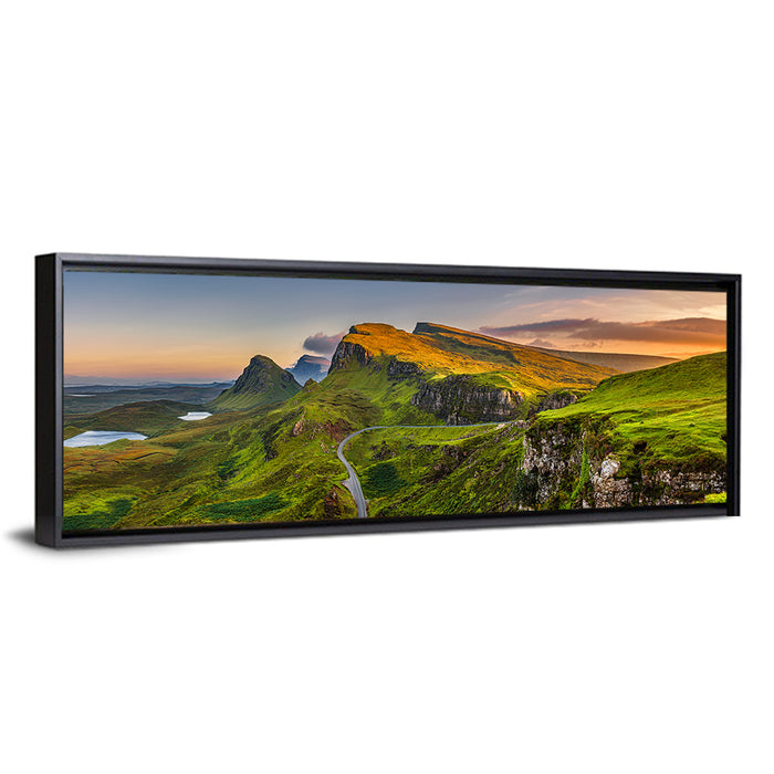 Quiraing Golden Hour, Isle of Skye Wall Art as a framed canvas