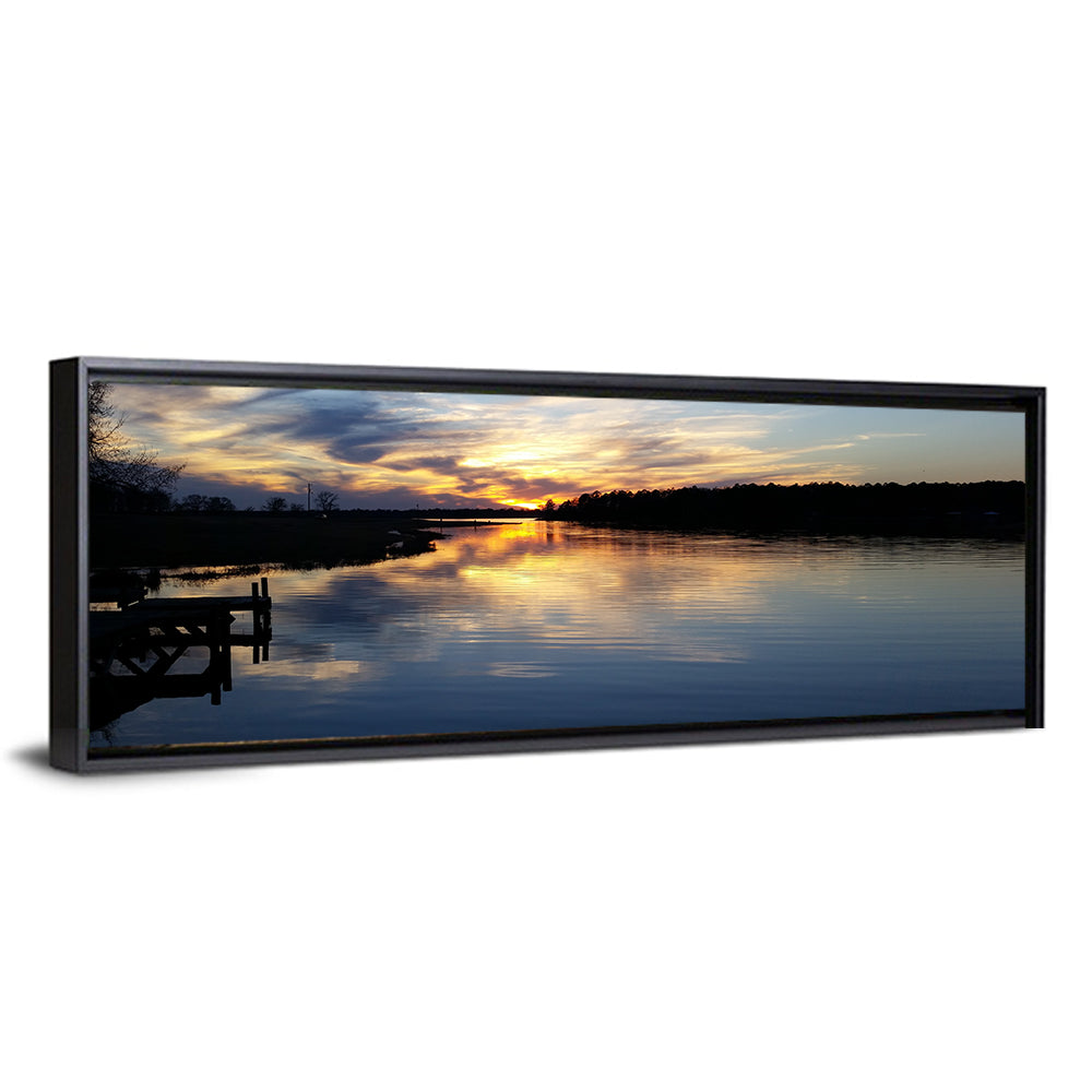Lake Palestine Pier at Sunset Wall Art