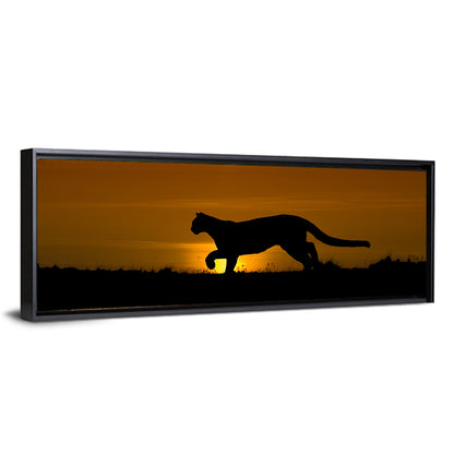 Cougar Silhouette at Sunset Wall Art