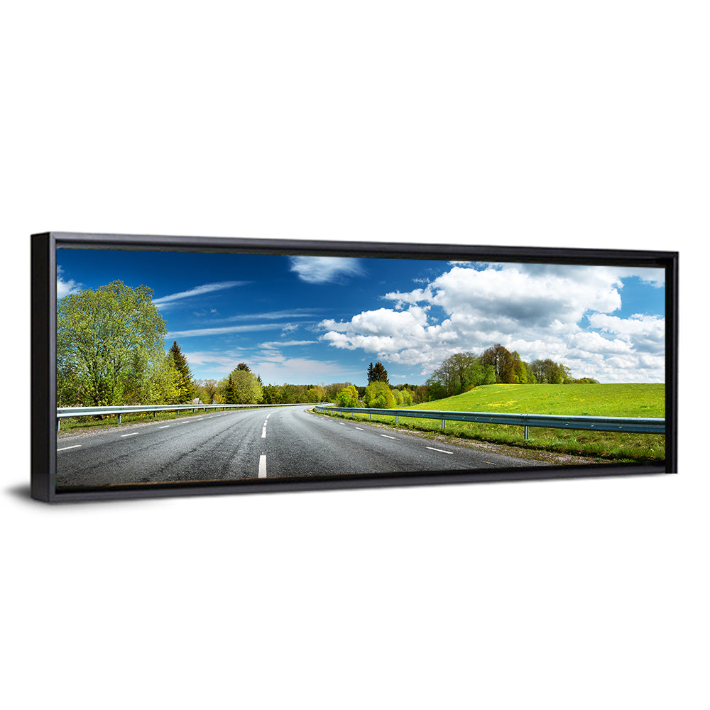 Sunlit Asphalt Road Wall Art