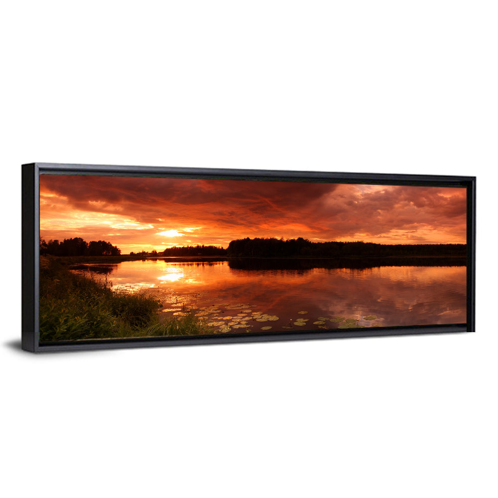 Sunset Lake Reflection Wall Art