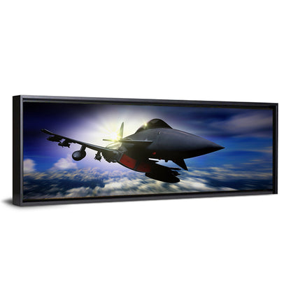 Military Jet at Sunrise Wall Art