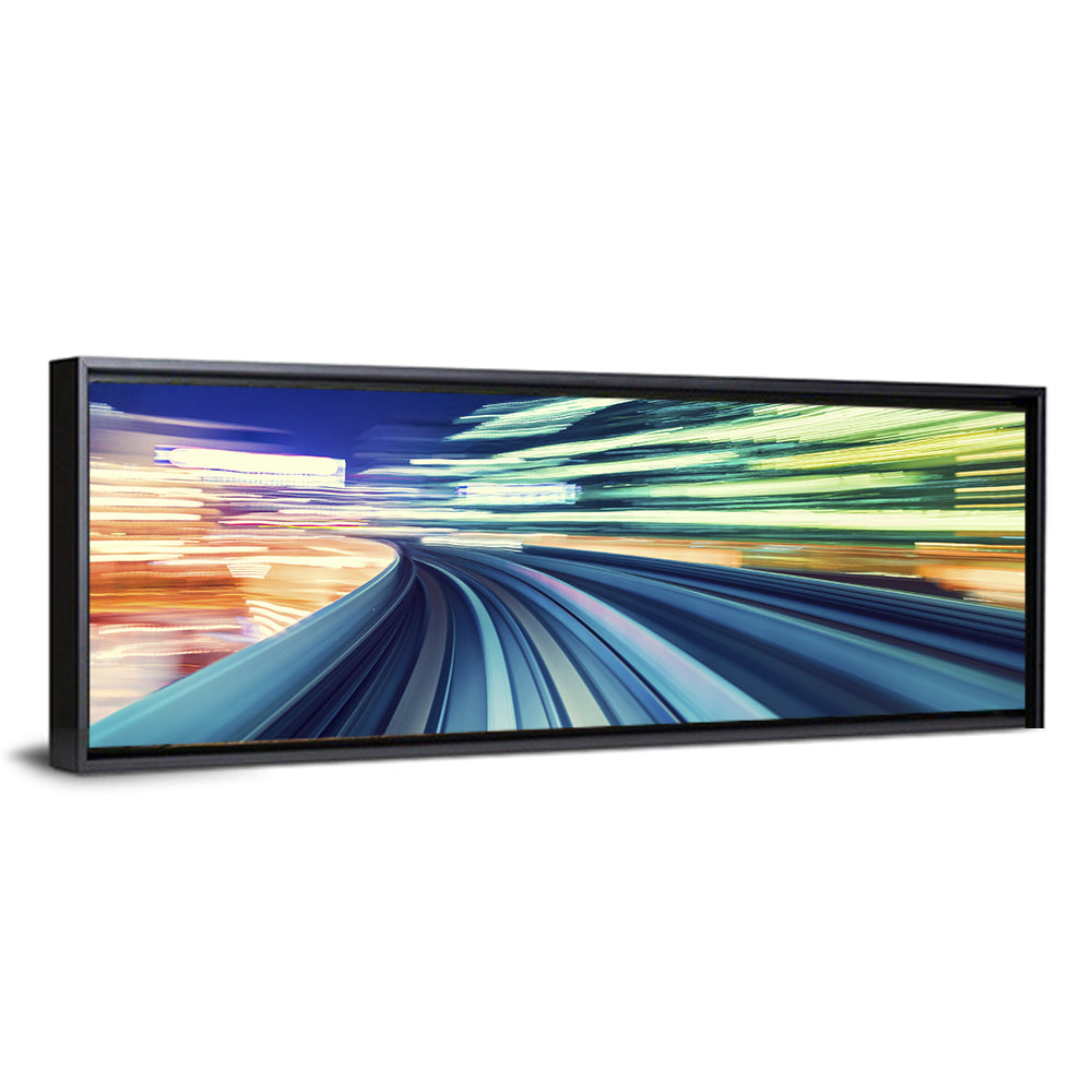 Curved Monorail Light Trails Wall Art