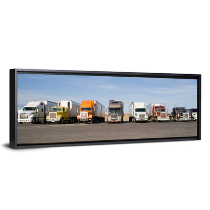 Semi Truck Fleet Wall Art