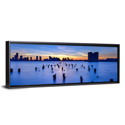 Jersey City Skyline at Dusk Wall Art