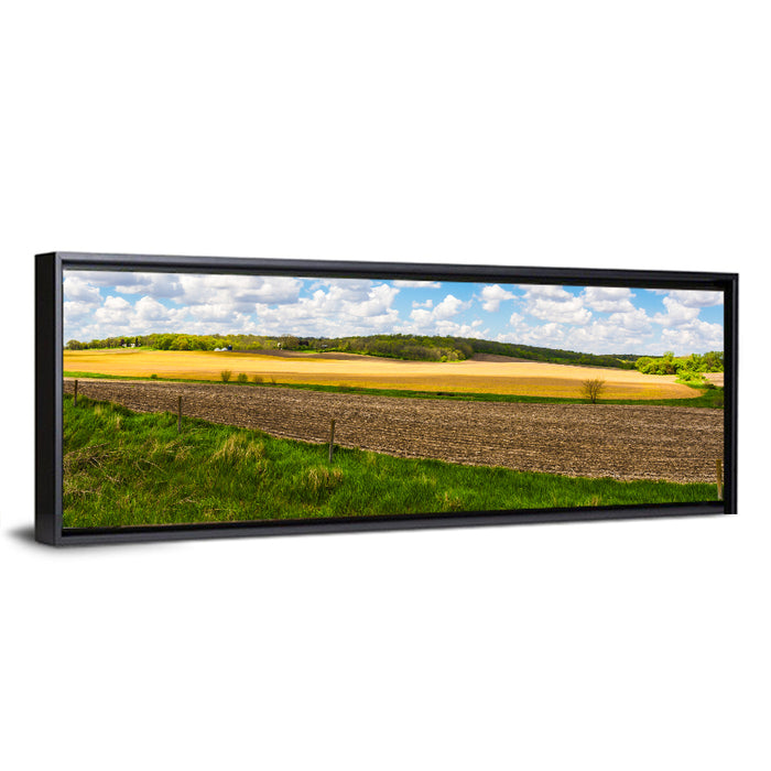 Iowa Farmland Wall Art as a framed canvas