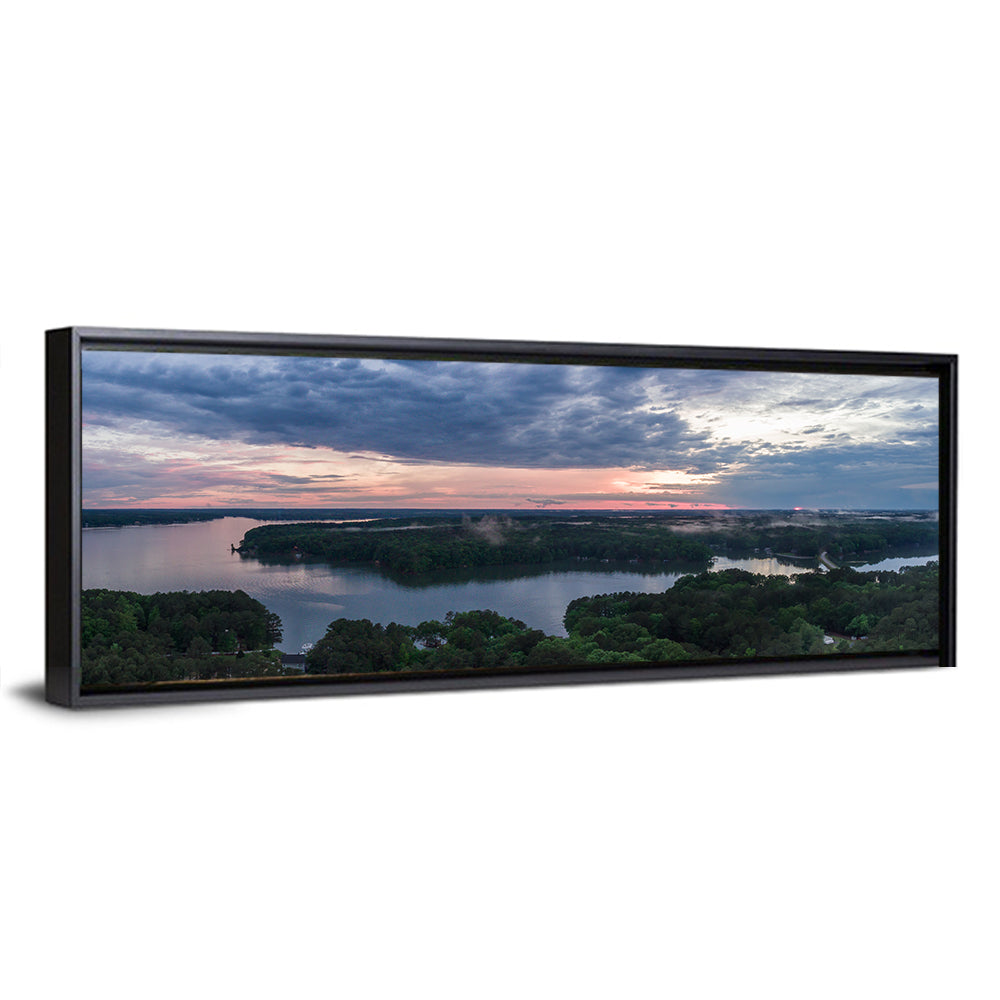 Lake Gaston Mist at Dusk Wall Art