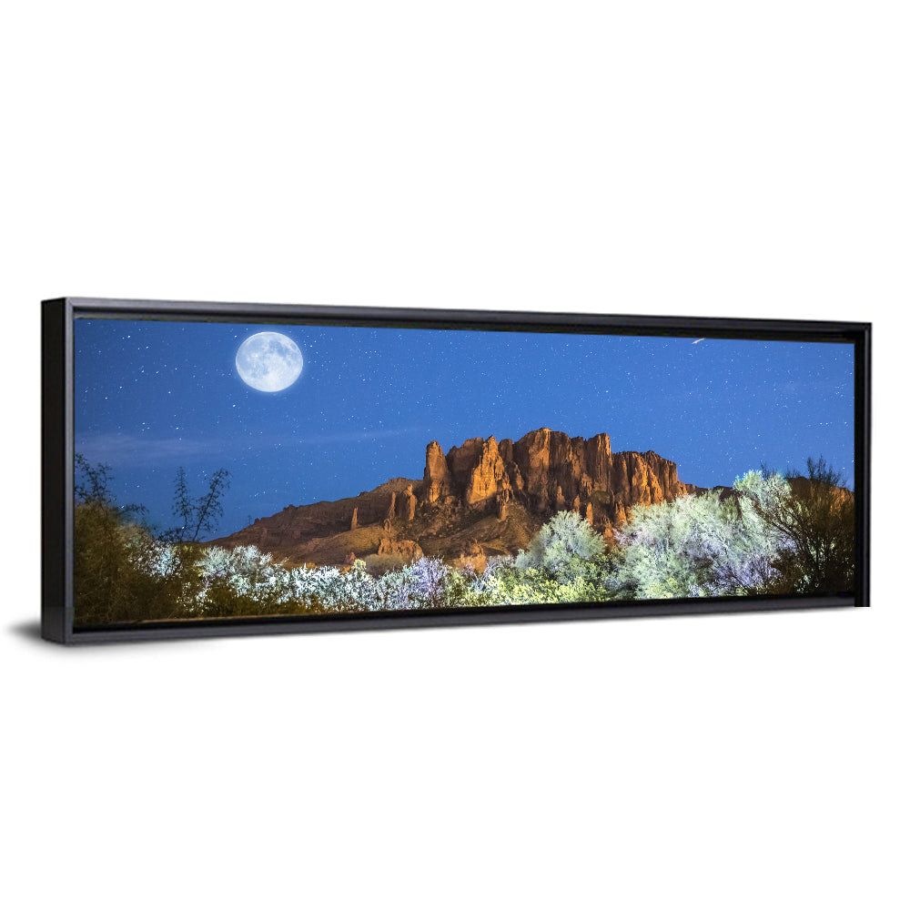 Moonlit Superstition Mountains Arizona Wall Art