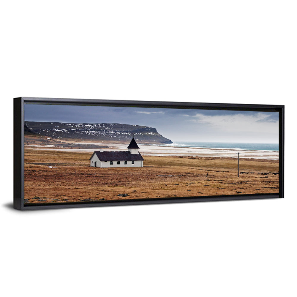 Icelandic Church with Dark Steeple Wall Art