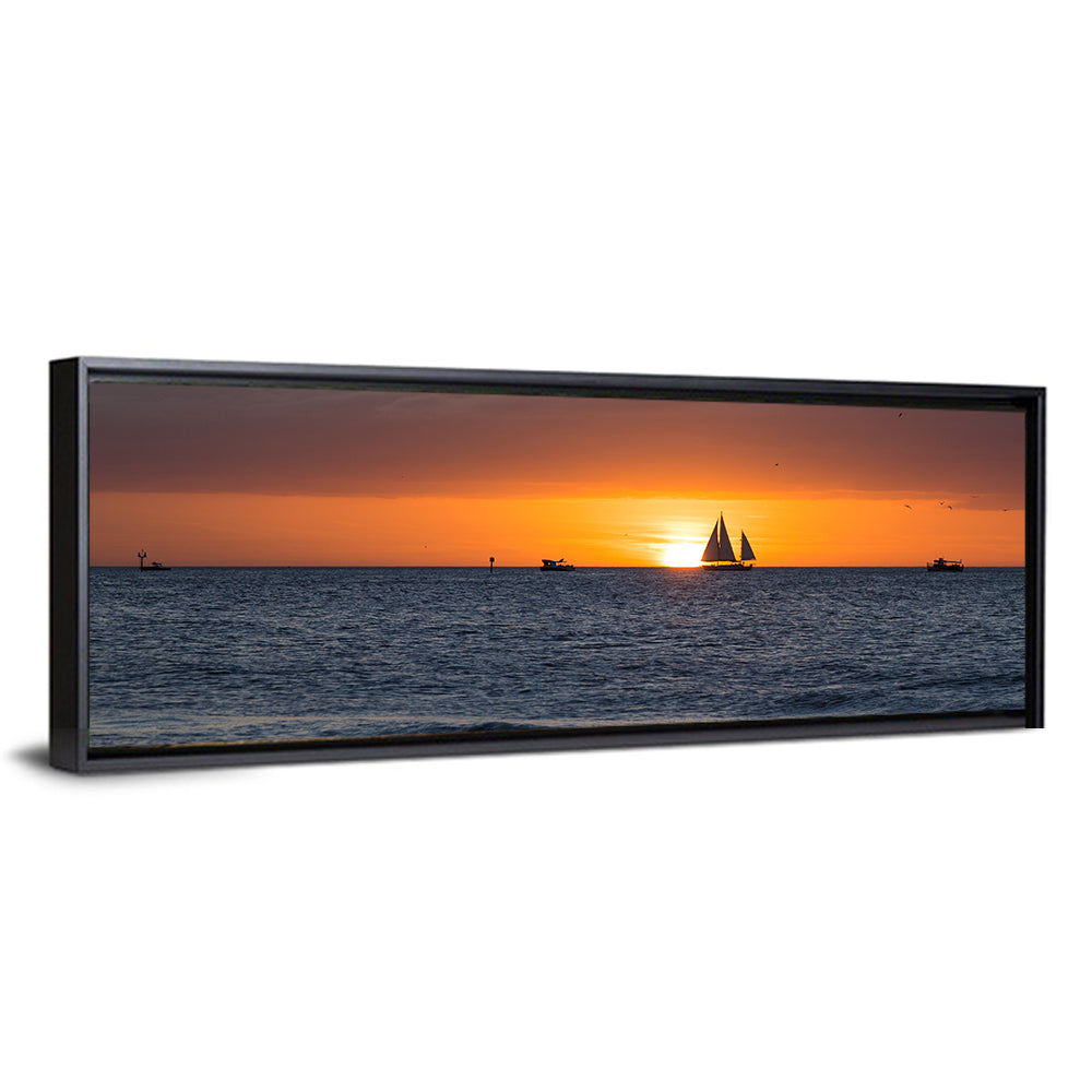 Florida Sailboat Sunset Wall Art