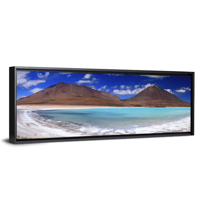 Laguna Verde Turquoise Lake and Licancabur Wall Art as a framed canvas