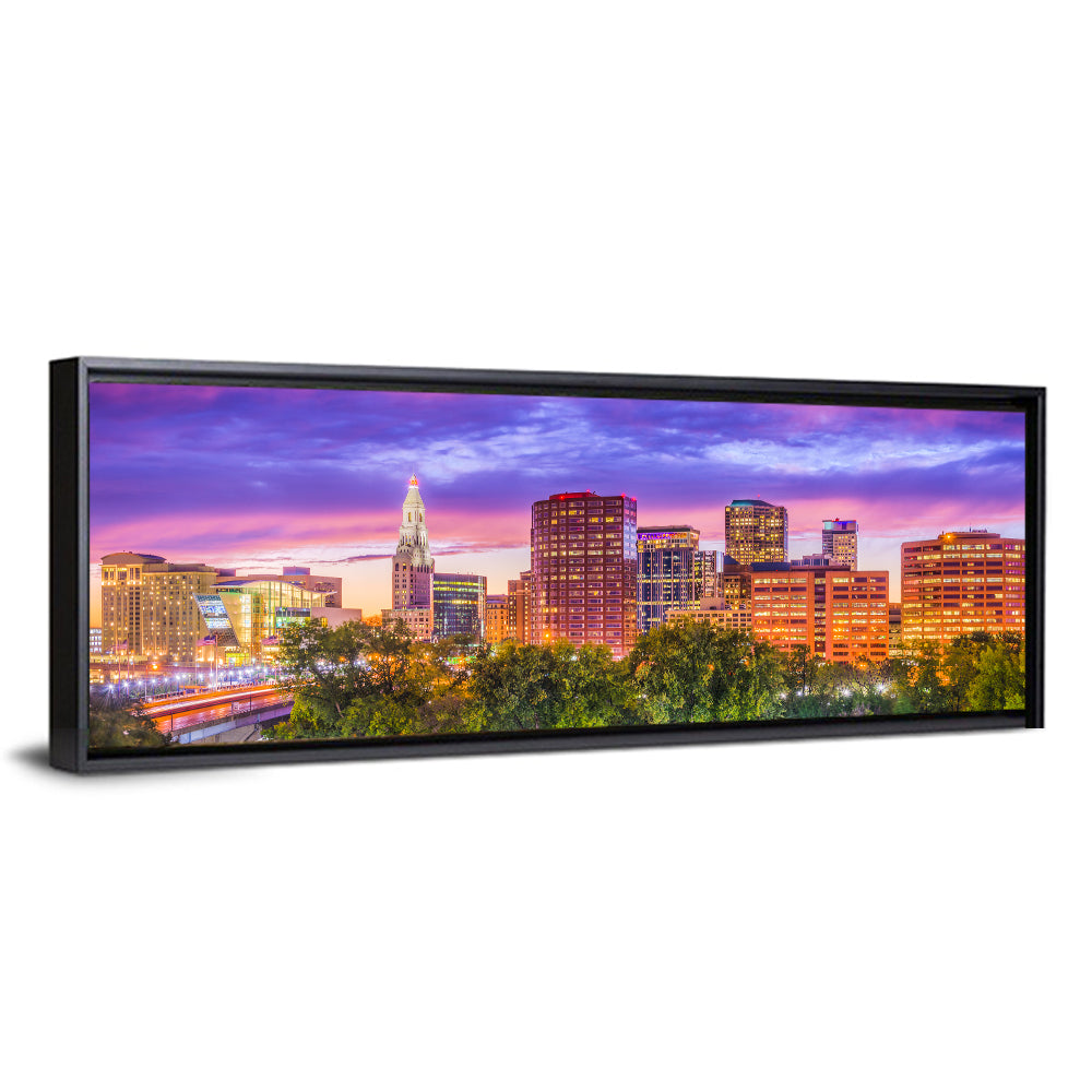 Hartford Skyline at Dusk Wall Art