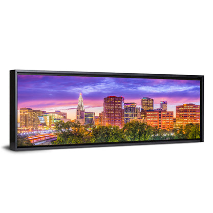 Hartford Skyline at Dusk Wall Art