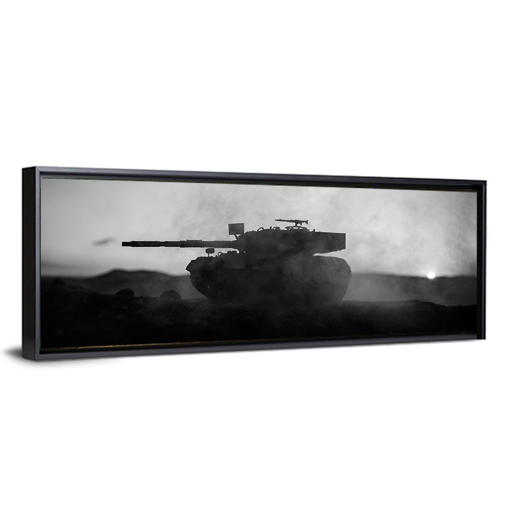 German Tank Desert Silhouette Wall Art
