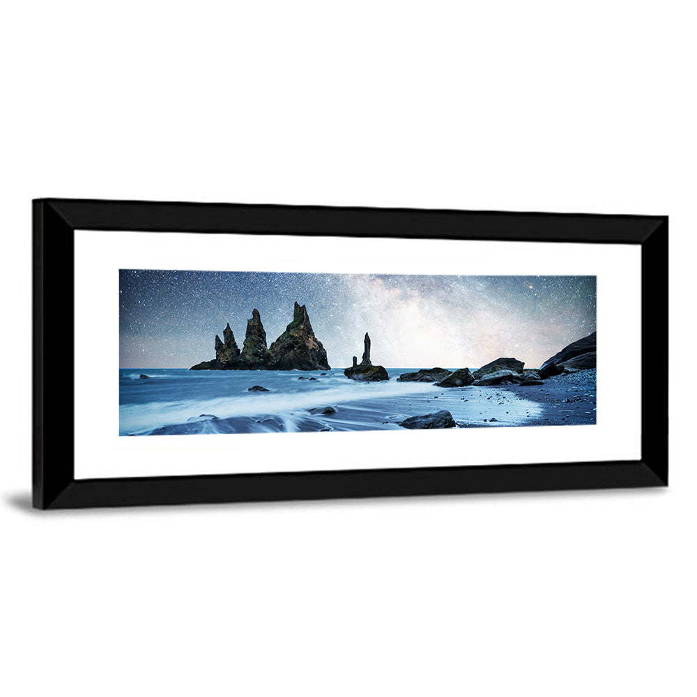 Reynisdrangar Sea Stacks Night Wall Art