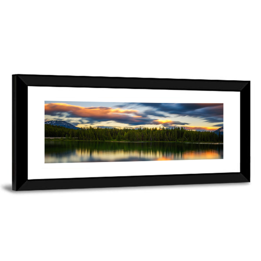 Herbert Lake Sunset Reflection Wall Art