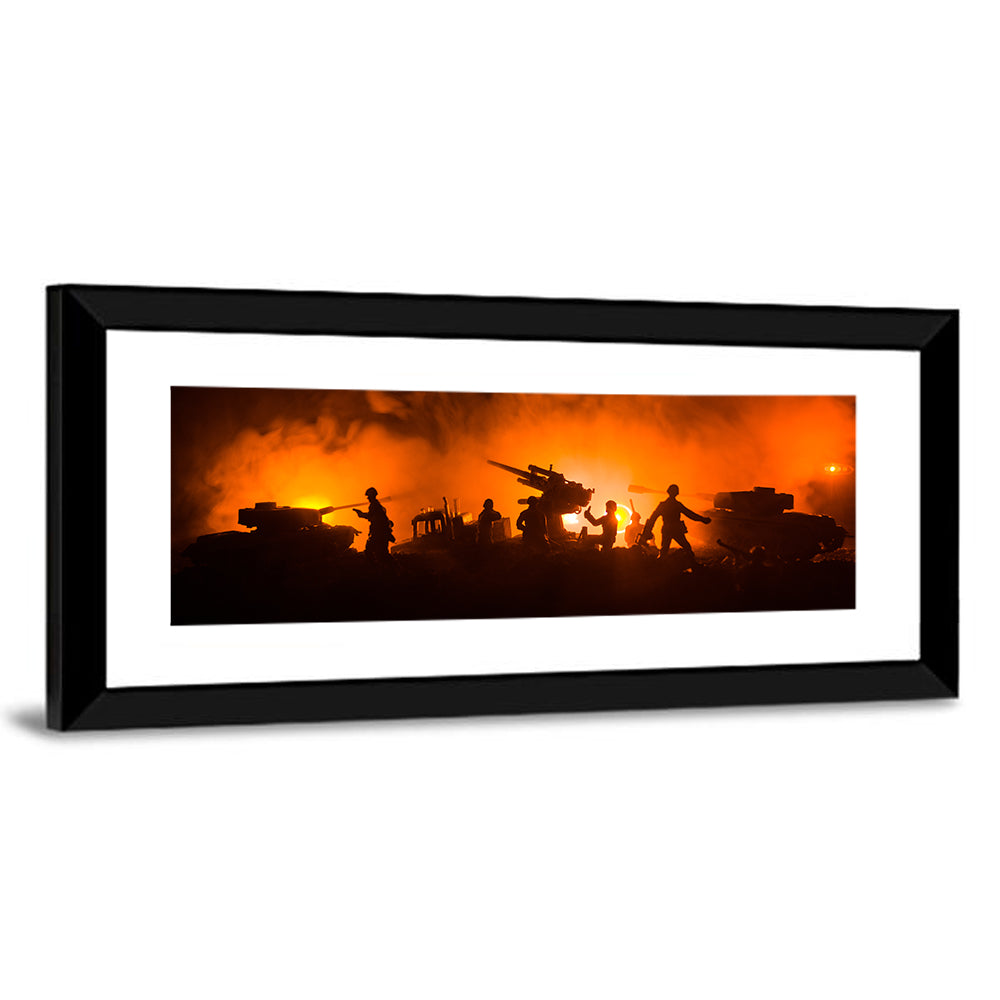 Nighttime Battlefield Silhouette Wall Art