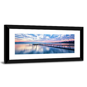 Cloudy Lake Sunset Wall Art