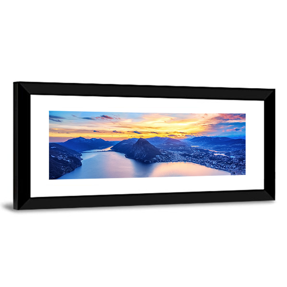 Sunset Over Lake Lugano Wall Art