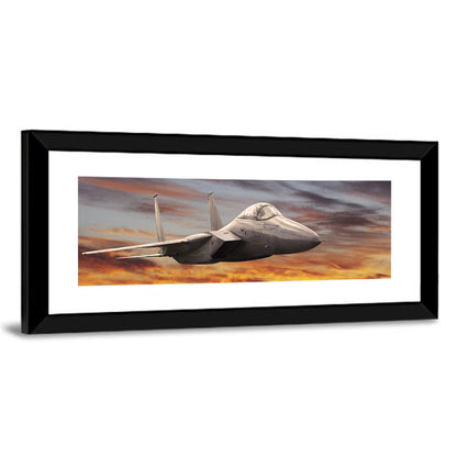 Sunset Fighter Jet Wall Art