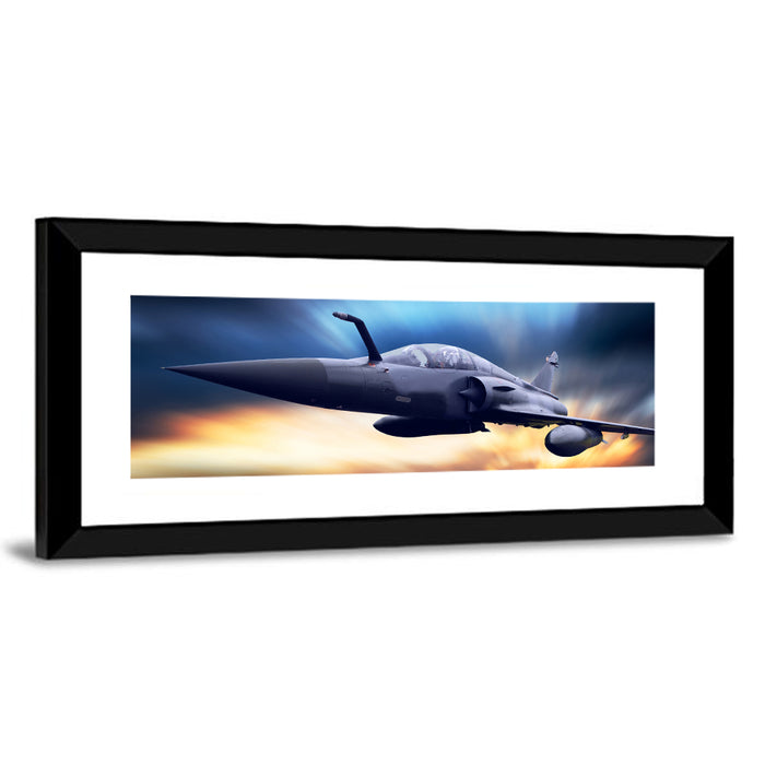 High-speed Fighter Jet Wall Art as a framed print