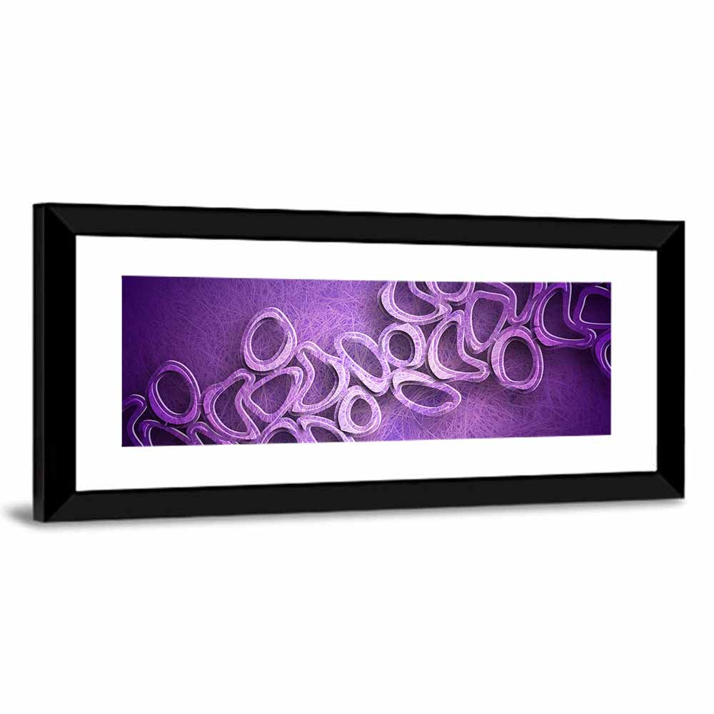Layered Purple Ring Pattern Wall Art