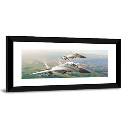 Military Fighter Jets Pair Wall Art