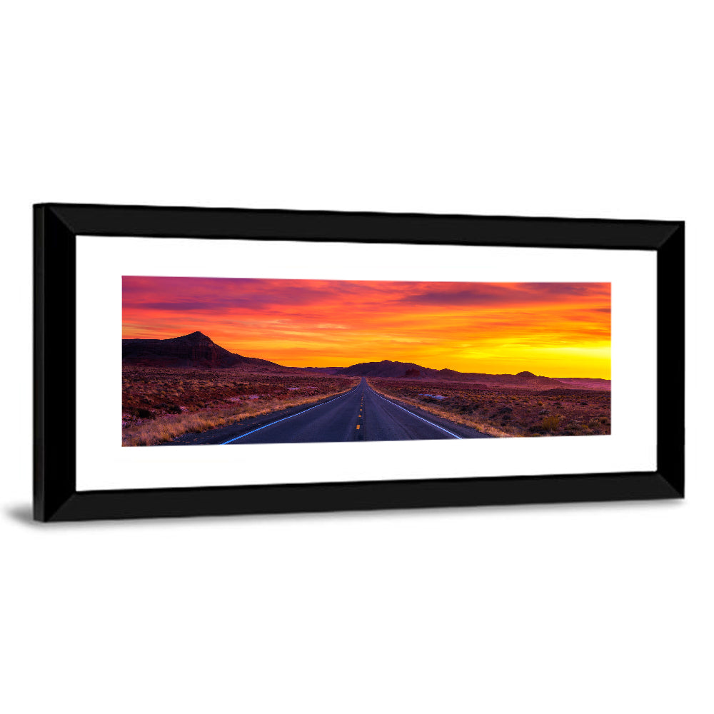 Infinite Desert Road Sunset Wall Art