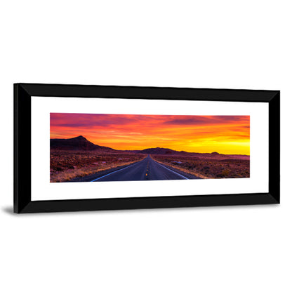 Infinite Desert Road Sunset Wall Art