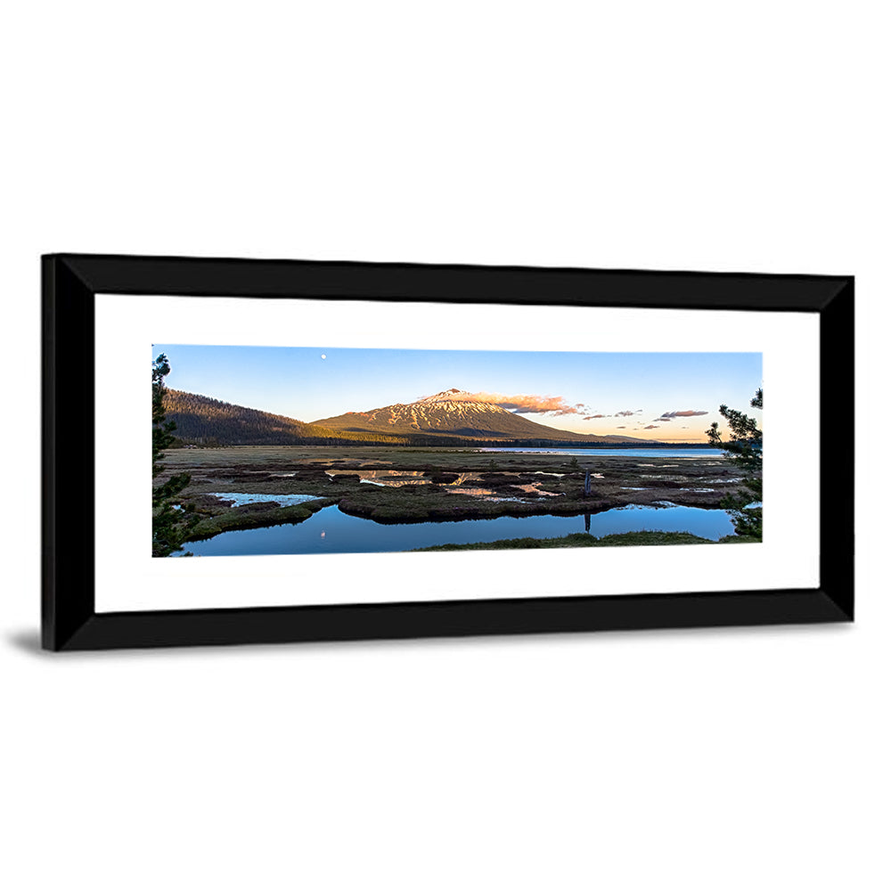 Mount Bachelor Moonlit Sunset Wall Art