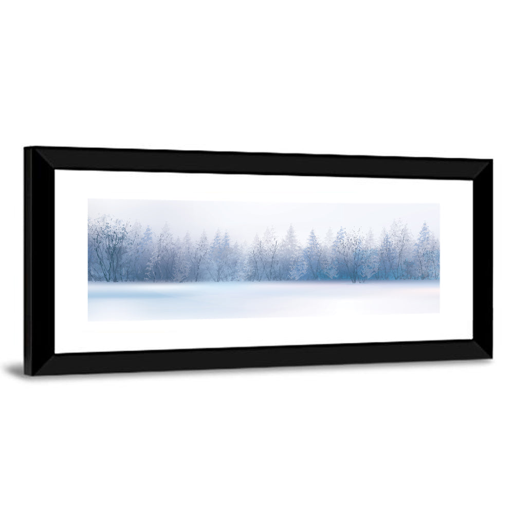 Misty Winter Forest Illustration Wall Art