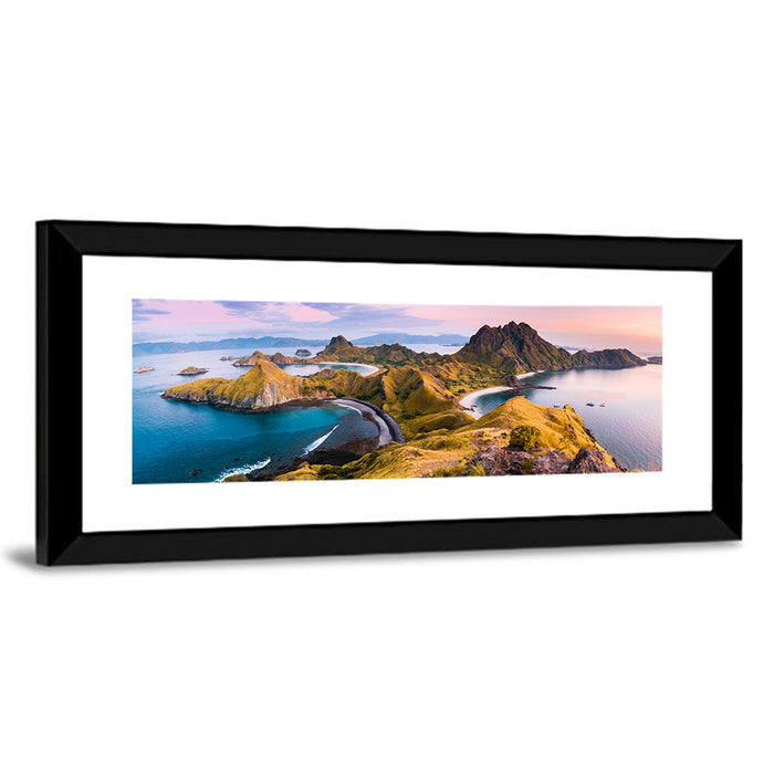 Padar Island Sunrise View Wall Art as a framed print