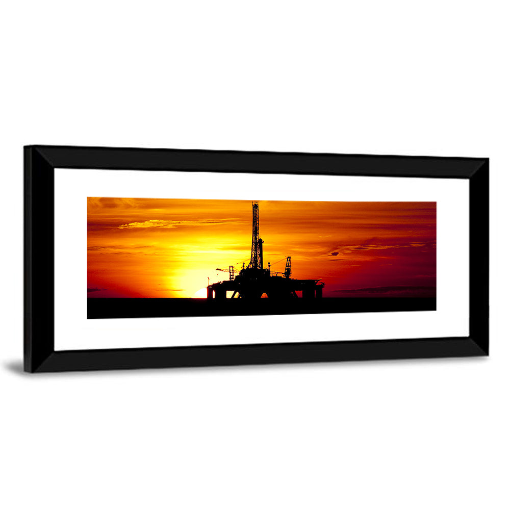 Offshore Oil Rig at Sunset Wall Art