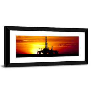 Oil Rig Sunset Wall Art