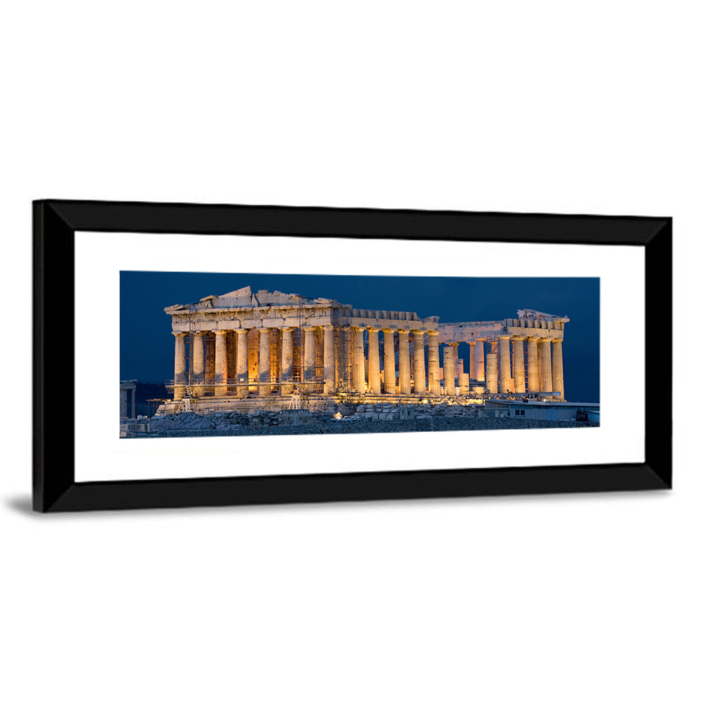 Illuminated Parthenon at Night Wall Art