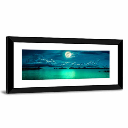 Moonlit Pier Seascape Wall Art