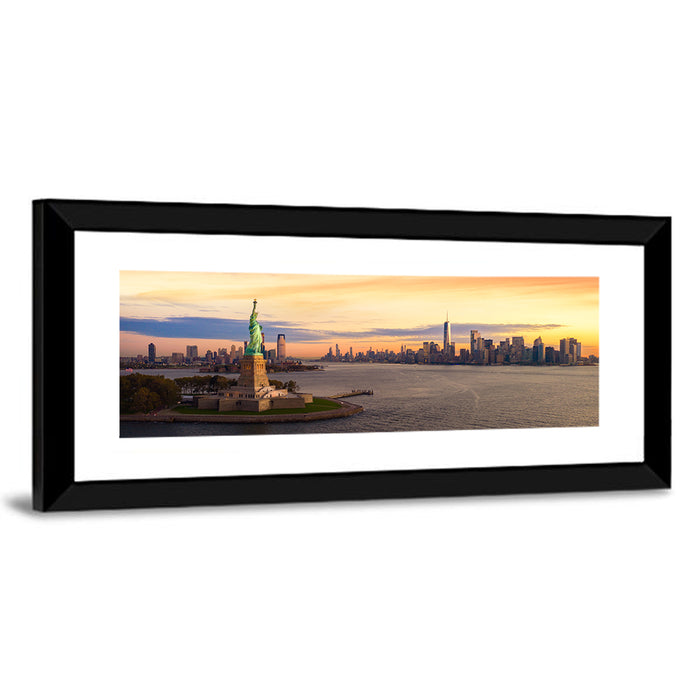 Statue of Liberty Golden Hour Wall Art as a framed print